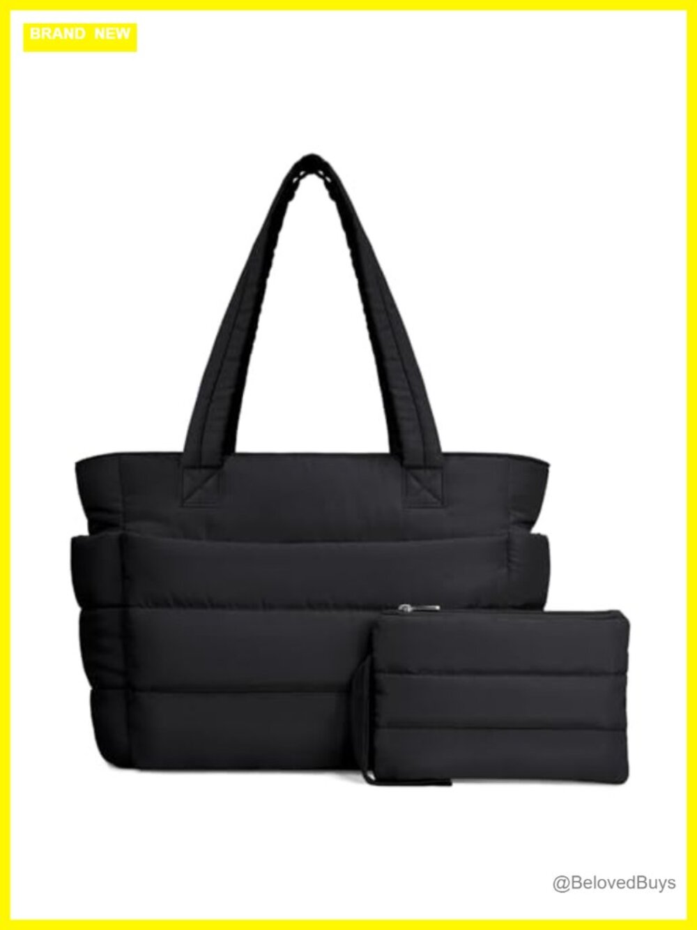 Puffer Tote Bag Lightweight Quilted Shoulder Handbag with Pockets